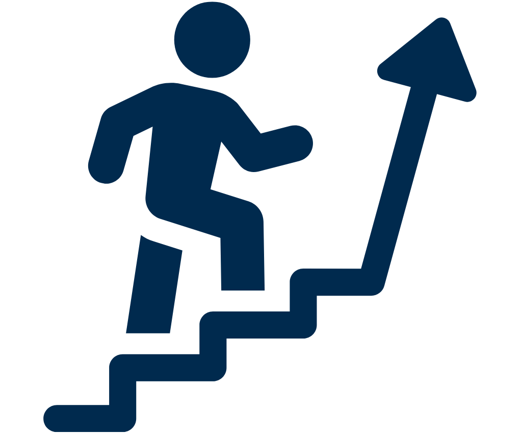 man climbing up career ladder clip art. Symbolic of excelling in his career.